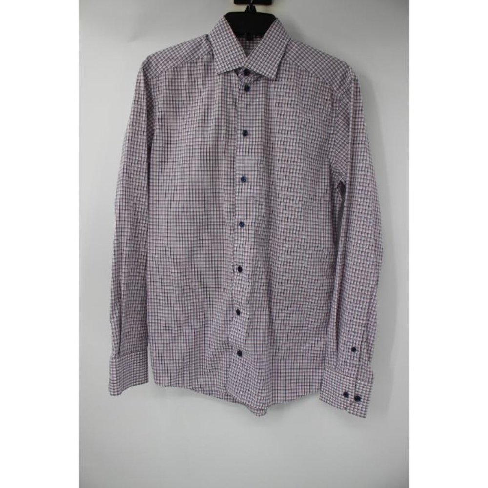 ETON Shirt Men's 15 38 Brighton Slim Button Up Long Sleeve Check Cotton‎ preppy